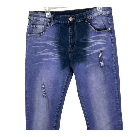 Junbaoss Purple Ombré Distressed Skinny Jeans Size 34 - Picture 5 of 13